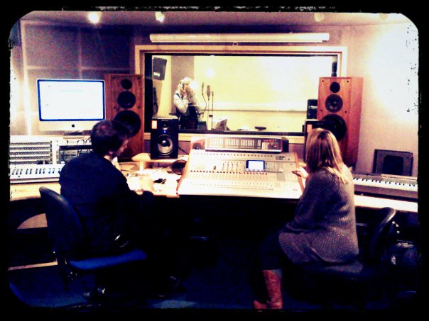 Lauren Wright Vocal Recording - Lawrence Harvey (left) , Lauren Wright (cen), Carrie Garratt (right) (Picture: Stu Eaves) Lauren Wright Vocal Recording - Lawrence Harvey (left) , Lauren Wright (cen), Carrie Garratt (right) (Picture: Stu Eaves)